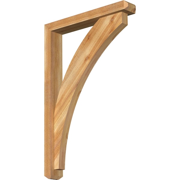 Ekena Millwork Thorton Craftsman Rough Sawn Bracket w/ Offset Brace, Western Red Cedar, 4"W x 24"D x 36"H BKT0402X24X36THR04RWR - main